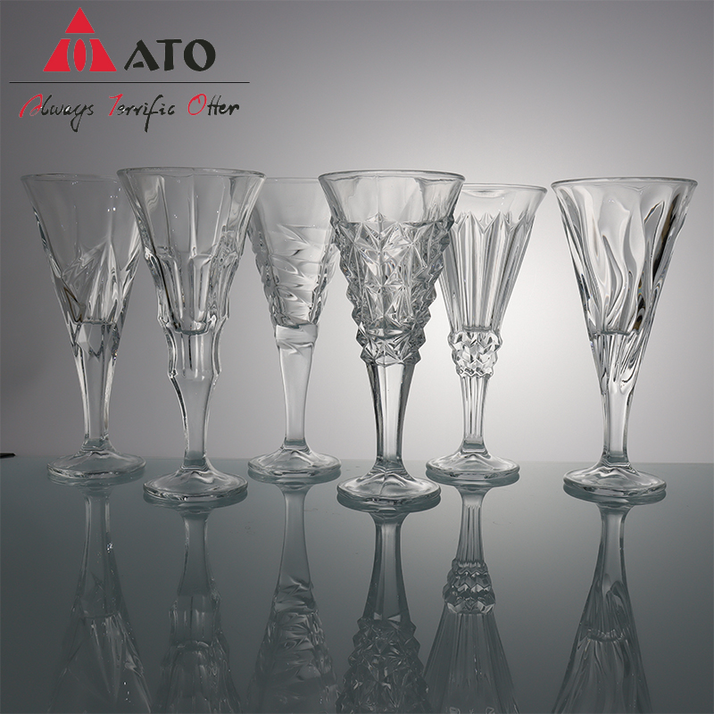 ATO Vintage Barware Bleifreie Kristall -Champagnergläser