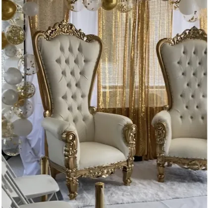 Royal Luxury Gold Throne Chairs for Weddings