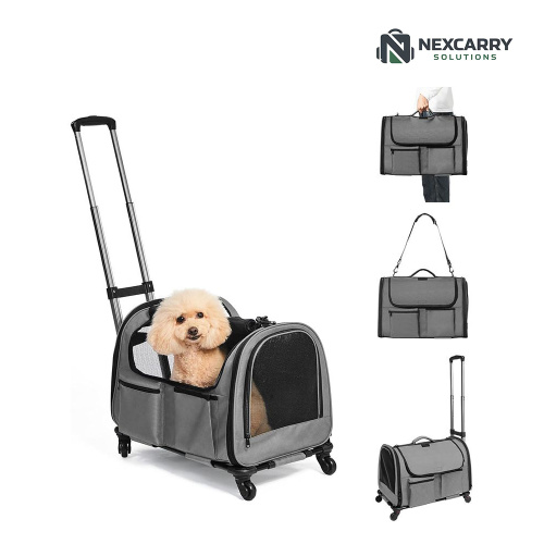Transportín con ruedas desmontable para mascotas
