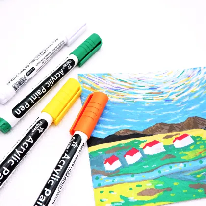 12 Color Water-Based DIY Pen Brush Acrylic Paint Markers for Art Painting