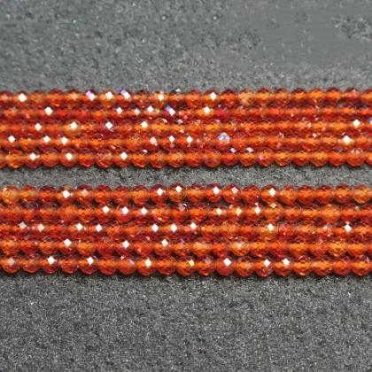Natural Orange Garnet Loose Beads Faceted Round Beads