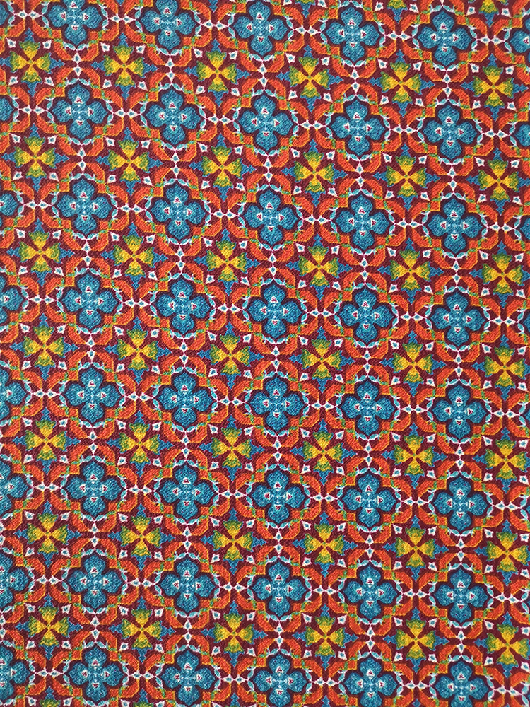 Tissu d&#39;impression en crêpe à bulles en polyester à motif géométrique