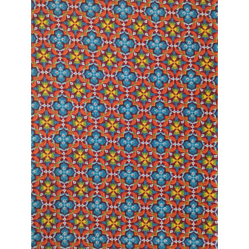 Geometrik Tasarım Polyester Kabarcık Krep Baskı Kumaş