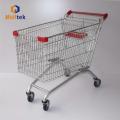 China Red Colourful Supermarket Shopping Trolley with coin lock Manufactory