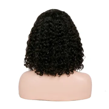 Mink Hair Raw Brazilian Short Deep Curly Lace Frontal Wigs Human Virgin Hair Unprocessed 8 Inch Bob Deep Wave Wig