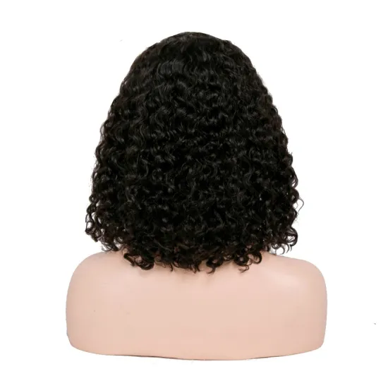 Mink Hair Raw Brazilian Short Deep Curly Lace Frontal Wigs Human Virgin Hair Unprocessed 8 Inch Bob Deep Wave Wig