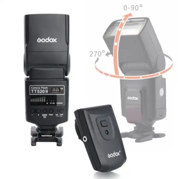 Godox Thinklite TT520ii Flash สำหรับ Canon, Nikon, Pentax, Olympus และ Panasonic DSLR ด้วยการส่งสัญญาณไร้สาย 433MHz