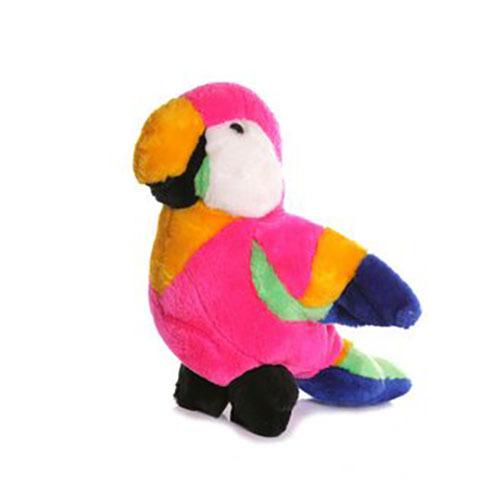 Brinquedo de estimação de pelúcia de papagaio colorido