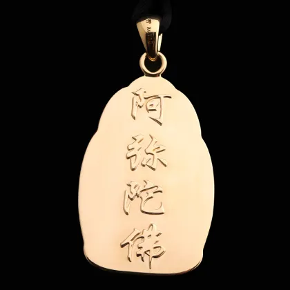 925 Sterling Silver Gold-Plated Amitabha Buddha Pendant - Buddhist Culture Jewelry