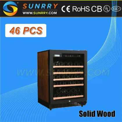 Electric dual zone wooden wine cellar cabinet