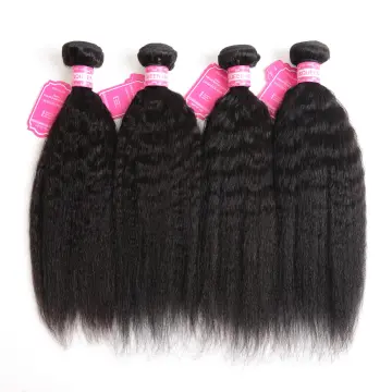 Wholesale quality  frontal  yaki  hair weave bundles 24 inch  human hair  kinky straight bundles