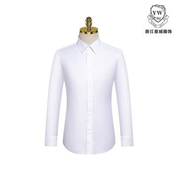 MTG-132 White Twill Long Sleeve Men's Shirt