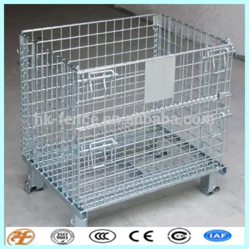 Galvanized collapsible wire mesh storage container