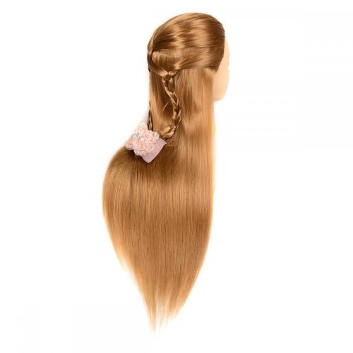 100% SYNTHETIC FIBER LIGHT BROWN COLOR MANNEQUIN HEAD FOR HAIRDRESSING PRATISE