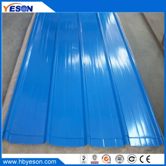 BLue painted construction steel wall sheets