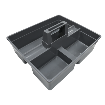 Commercial 3-Compartment Stackable Plastic Cleaning Caddy for Housekeeping