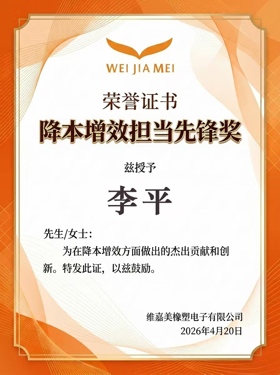 Cost Reduction and Efficiency Improvement Pioneer Award - Liping