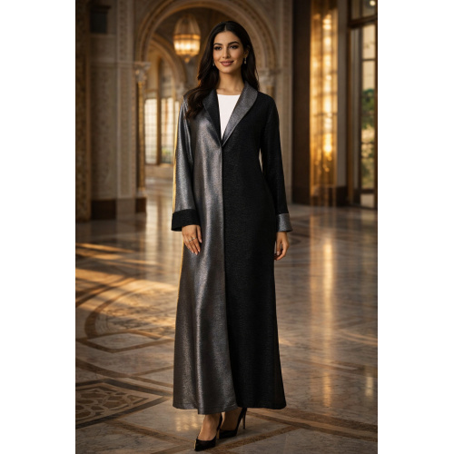 مشکی خاکستری متالیک رنگ بلوک کیمونو Abaya