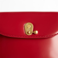 Vivid Red Hand-Rubbed Grain Box Leather Shoulder Bag