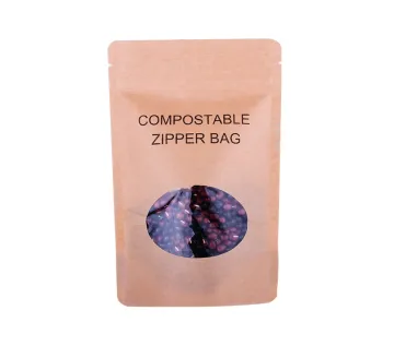 Stand-up kraft pouch ziplock bag with window