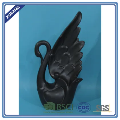 Luxury modern ceramic goose figurine decoration black goose