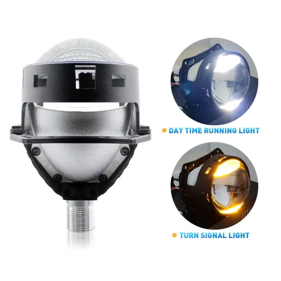 2023 Mini H7 Projector Lens LED Headlight Bulb DRL Turning Signal Lights