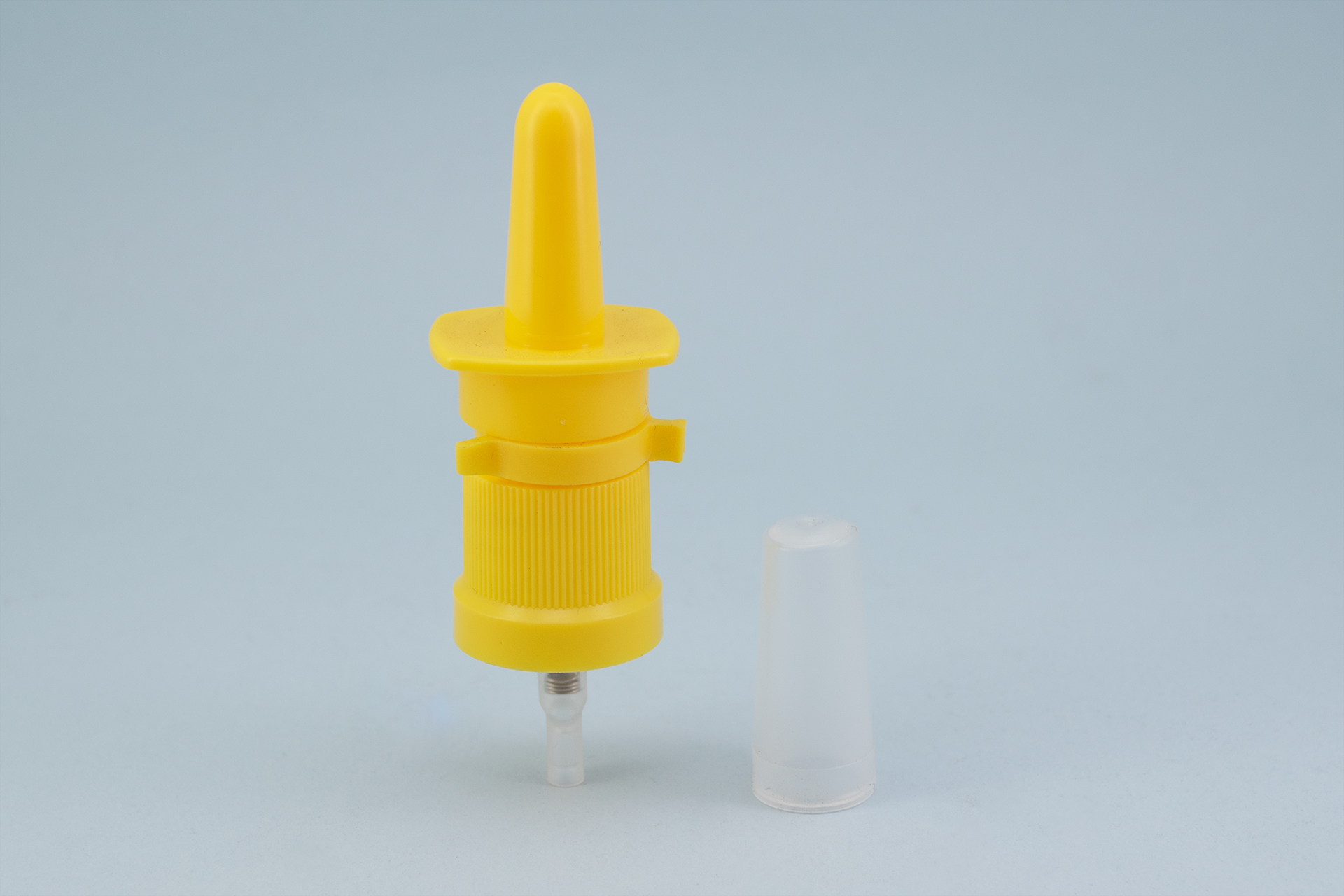 18/415 Yellow Nasal Sprayer Pump with Clear Dust Cap