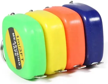 Wholesale Metric & SAE Dual Scale Mini Steel Tape Measure Keychain with Retractable Design and Stable Slide Lock