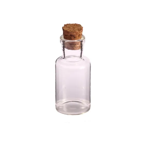 Clear Bottle Glass Vial With Cork Stopper, High Quality Clear Bottle