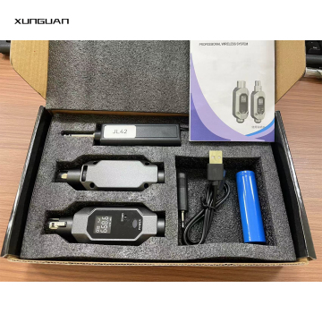 JL42 2 ช่องไมโครโฟนไร้สายระบบ UHF ระบบไร้สายพร้อมอะแดปเตอร์ XLR