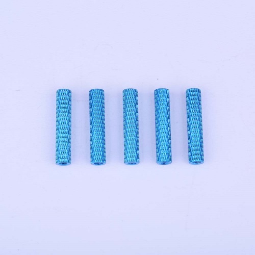 Custom aluminum threaded metal knurled spacer
