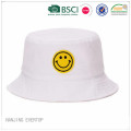 Cheap Light Weight Cotton Bucket Hat with Smile Patch