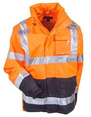 Men's Waterproof High-Visibility Orange Work Jacket