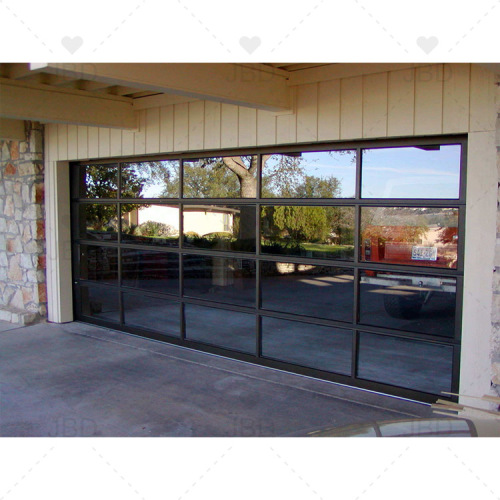 Aluminum Glass Garage Curtain Door Aluminum Modern Glass Garage Door with Sectional Panels Factory