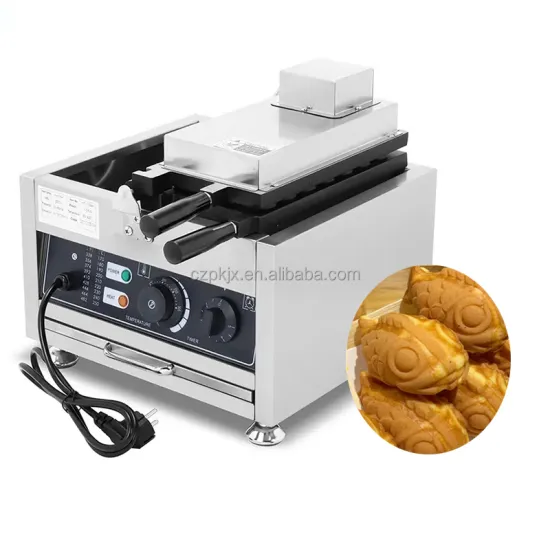 Japanese Fish Shaped Taiyaki Machine - 14PCS Waffle Cone Maker & Baker