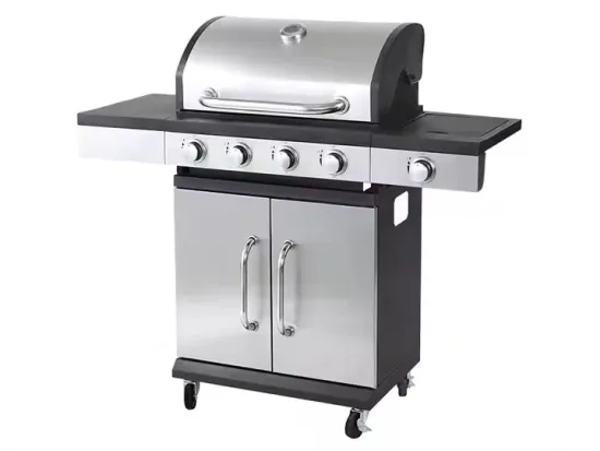 Luxury Outdoor Stainless Grill Black Color and Double Layer Lid Barbecue Grill