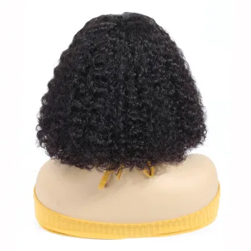 Mink Brazilian Real Virgin Hair Short Size 6 Inch 8 Inch 10 Inch Bob Cut Wig Wholesale Human Hair Lace Closure Curly Bob Wig
