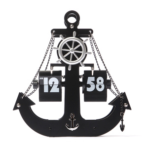 Silent movement Metal Anchor Flip clock