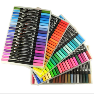 100 Pcs Double-Headed Mark Soft Brush Pens - Nice Packaging
