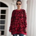 Langarm Sweaters von Frauen gelegentlicher Leopardendrucken