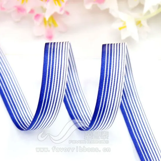 Blue And White Stripe Ribbon