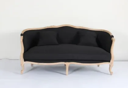 Antique French Style Curved Solid Wood Wedding Furniture: Louis Sofa with Birch Wood Frame for Parties