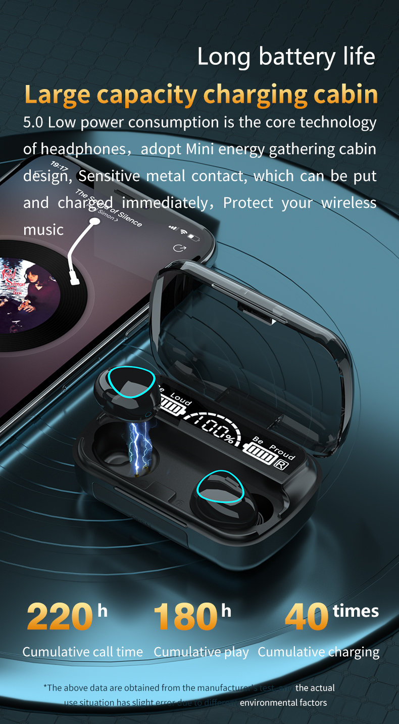  TWS 5.1 Earphone Touch Control Wireless Earphones Stereo Bass Headphone LED Digital Display m 10 Earbuds