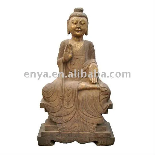 Stone Sitting Buddha Statue, Antique Buddha Scupture