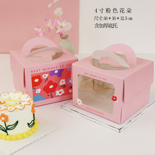 Cheap Custom Cupcake Handle Cake Boxes with Window