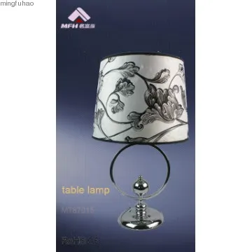 Ceramic flower and fabric cover modern table lamp