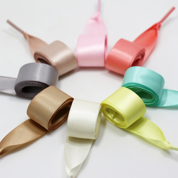 Custom Polyester Satin Ribbon Shoe Laces - Flat Satin Sneaker Shoelaces with Silk Effect