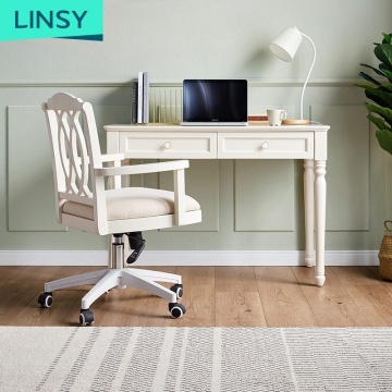 ホームオフィス用のLinsy White Modern Corner Computer Desk