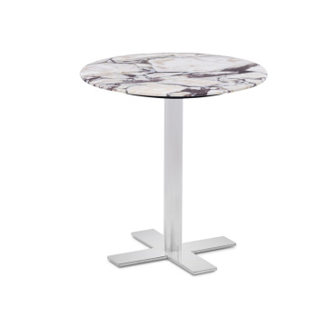 Modern Simplistic Italian Style Round Marble Side Table