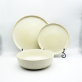 Neues Design 12pcs reaktive Farbglasur Keramik -Geschirr